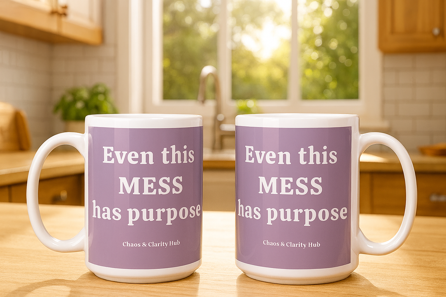 Ceramic Mug Messy Mornings, Meaningful Coffee Chats – Free Shipping