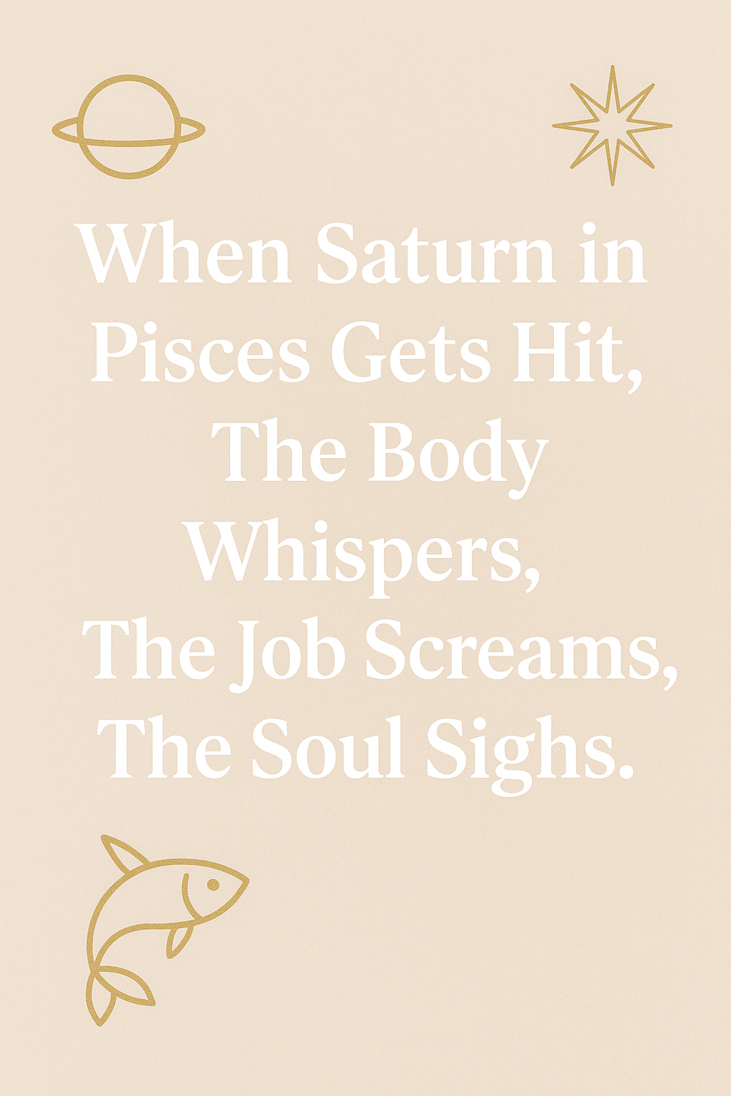 When Saturn in Pisces Gets Hit, The Body Whispers, The Job Screams, The Soul Sighs