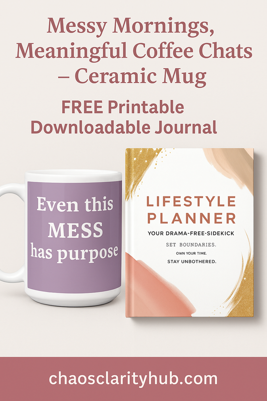 Ceramic Mug Messy Mornings, Meaningful Coffee Chats – Free Shipping