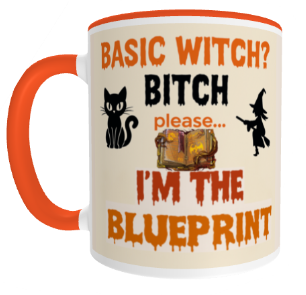 Witchy Sass Ceramic Mug – “I’m the Blueprint” Halloween Coffee Cup
