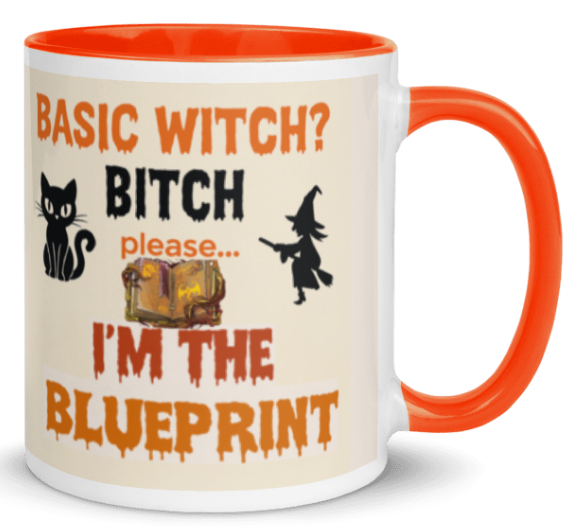 Witchy Sass Ceramic Mug – “I’m the Blueprint” Halloween Coffee Cup