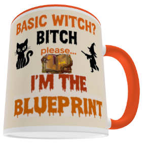 Witchy Sass Ceramic Mug – “I’m the Blueprint” Halloween Coffee Cup